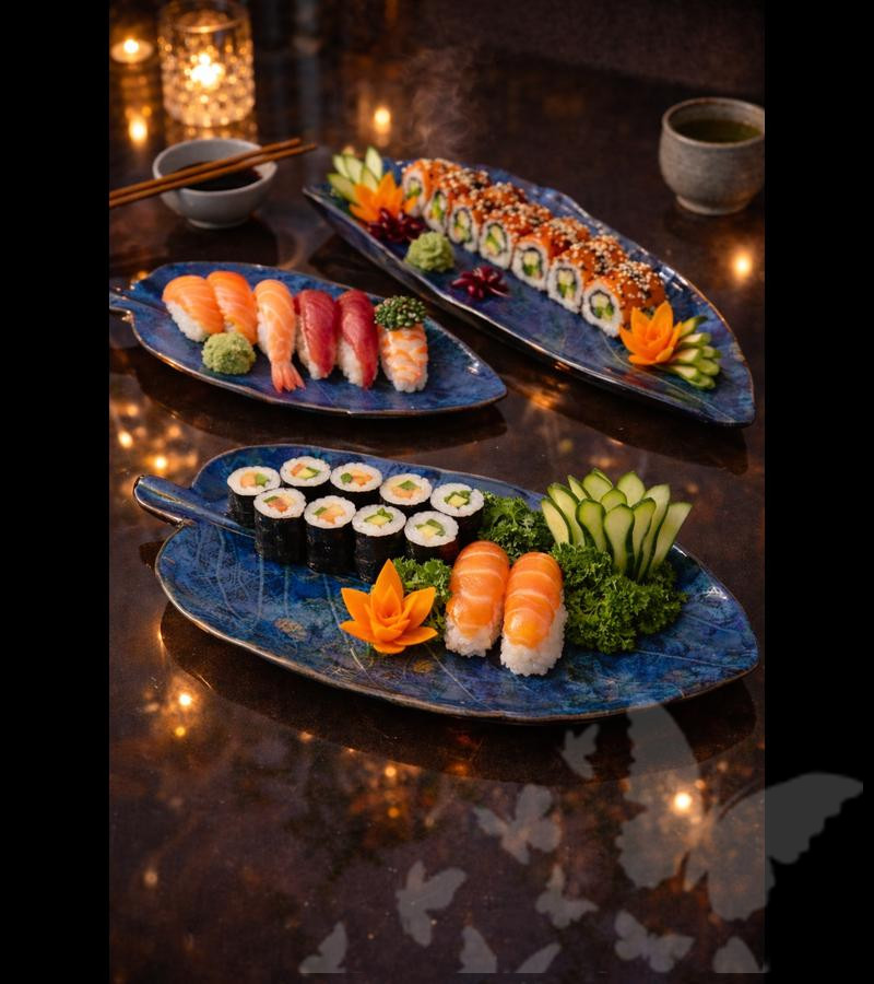 Keramický talíř list – dekorativní servírovací prvek