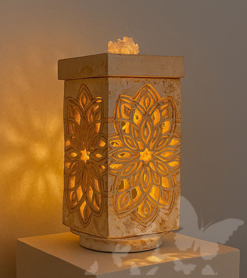 Interiérová lampa Maya se zlatým dekorem